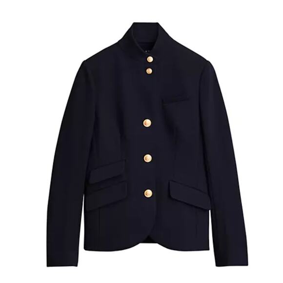 Rag & Bone Slade Blazer Ponte‎ Navy Blue Salute w/Gold Buttons Size 4 - Picture 6 of 13